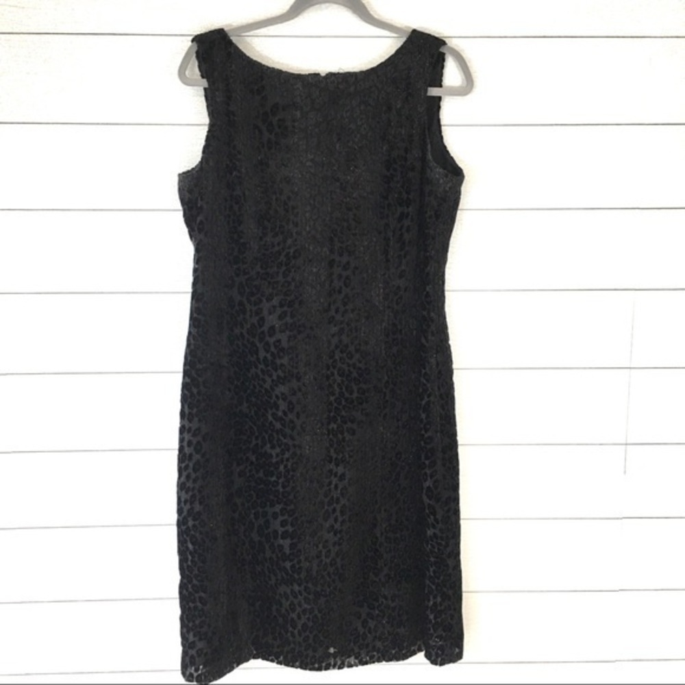 Tahari Leopard Burnout Velvet Dress